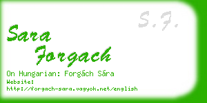 sara forgach business card