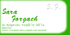 sara forgach business card